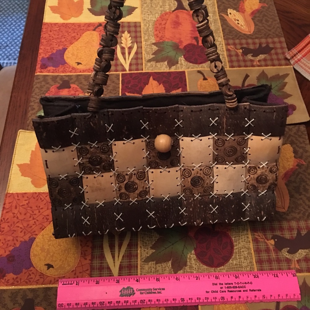 Purse made of coconut shells